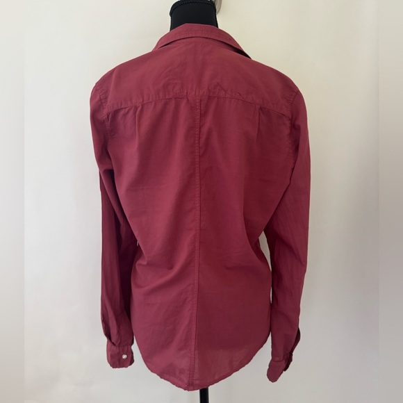 Frank & Eileen Barry Button-Down Top Shirt Blouse, Burgundy Red, Size M - Picture 4 of 11